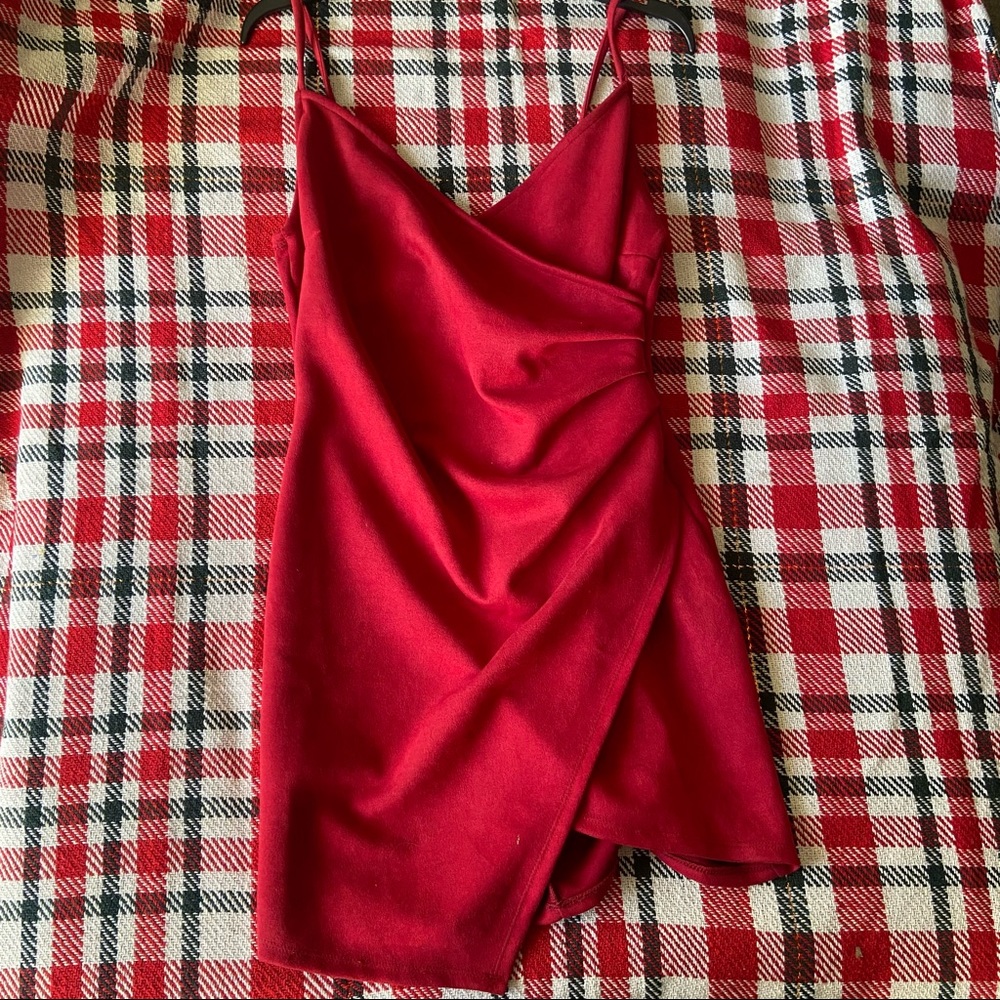 Red mini dress